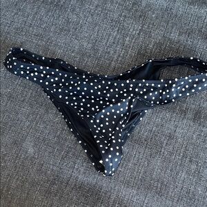 Victoria's Secret Black and White Polka Dot Bikini Bottom